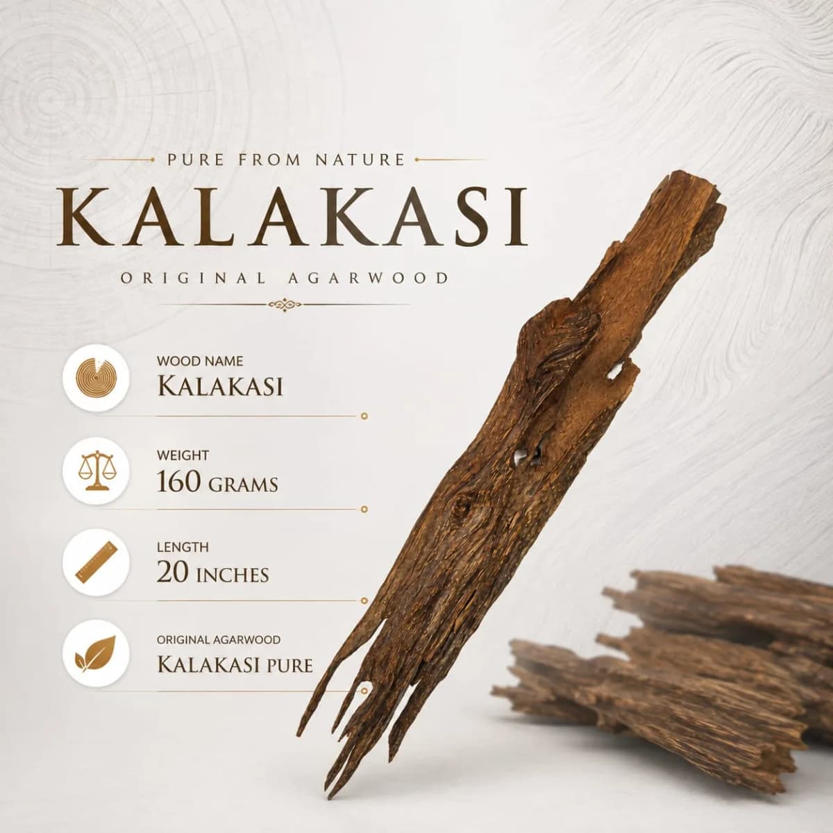 Kalakasi Oud Wood – Rare Natural Agarwood for Premium Incense — Oud Khashab