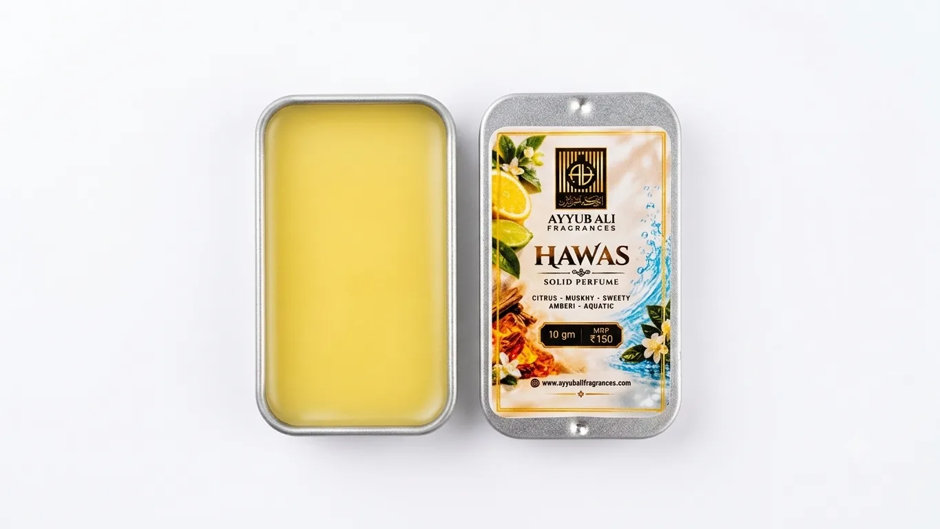 Hawas Solid Perfume, in its bottle.