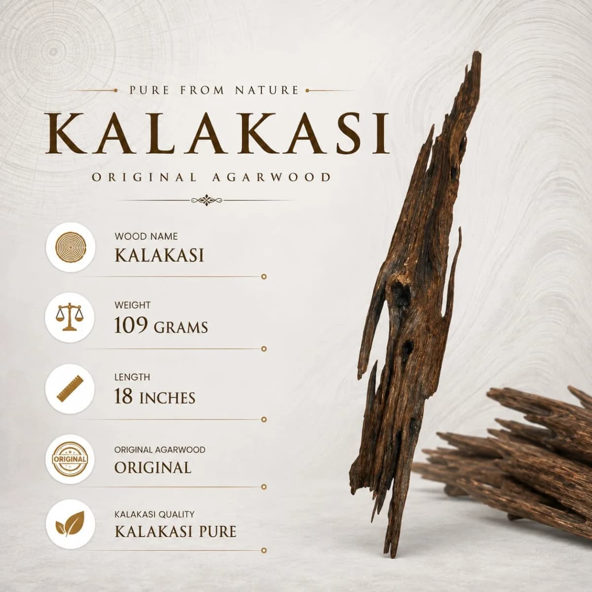 Kalakasi Oud Wood – Rare Natural Agarwood for Premium Incense — Oud Khashab