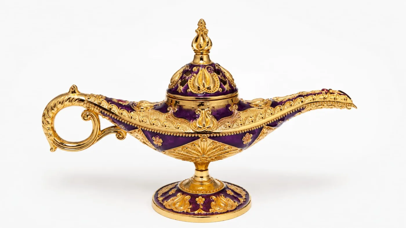 Genie Lamp, in its bottle.