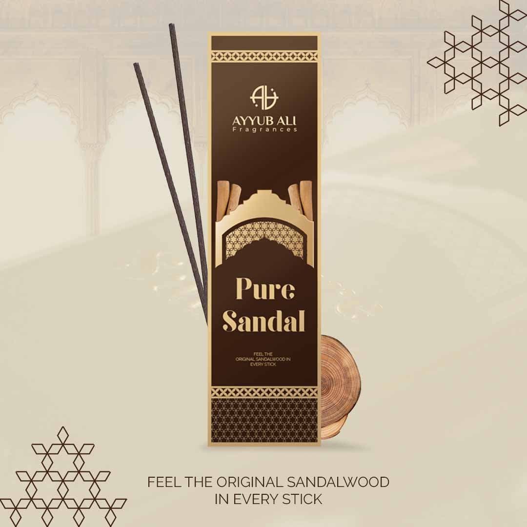 Pure Sandal Premium Agarbatti, in its bottle.