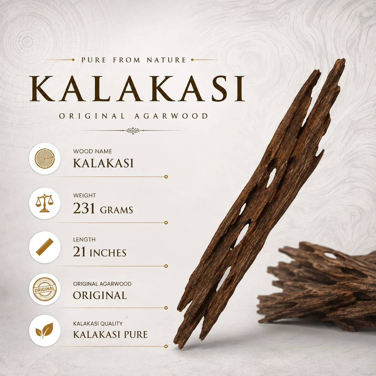 Kalakasi Oud Wood – Rare Natural Agarwood for Premium Incense — Oud Khashab