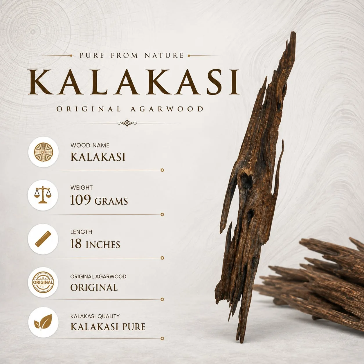 Kalakasi Oud Wood – Rare Natural Agarwood for Premium Incense — Oud Khashab